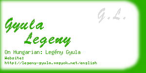 gyula legeny business card